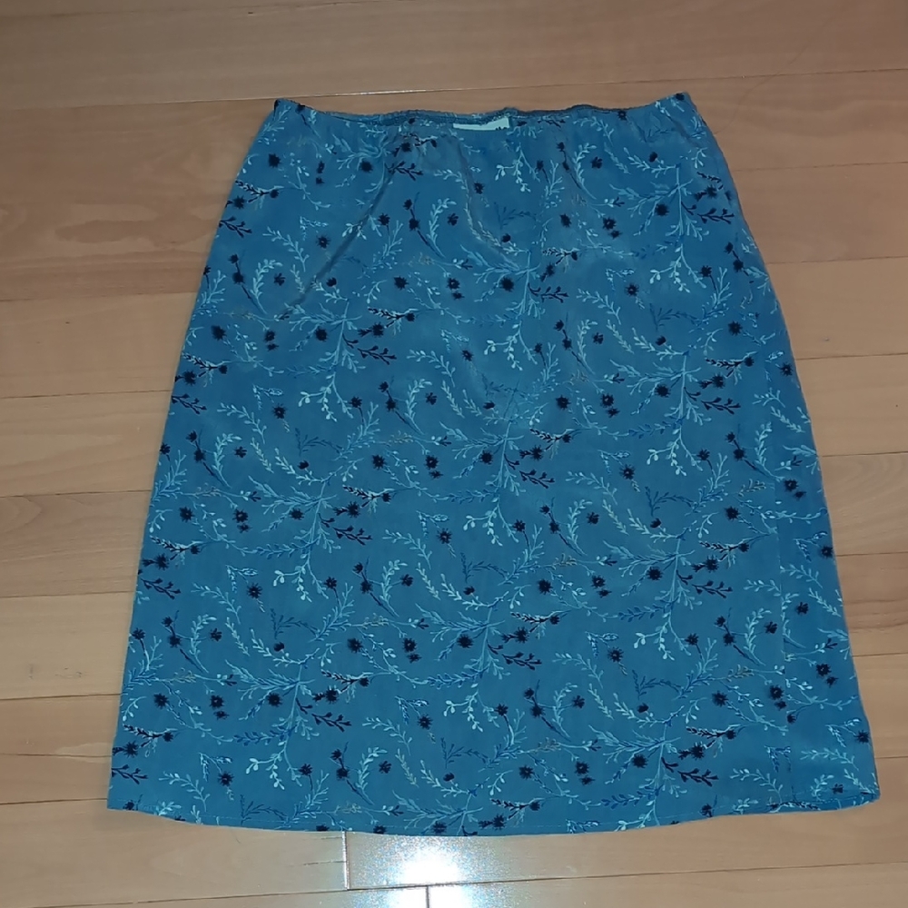 Dynamite Blue Floral A-Line Skirt